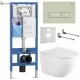 Унитаз с инсталляцией Roxen StounFix Dual Fresh 868416 с Roxen Antares Tornado Long 530205-01-L и клавишей Caspia 410280BG бежевая