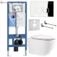 Унитаз с инсталляцией Roxen StounFix Dual Fresh 868426 с Roxen Antares Tornado Long 530205-01-L и клавишей Santi 410260CH хром
