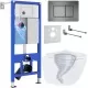 Унитаз с инсталляцией Roxen StounFix Dual Fresh 868441 с Roxen Antares Tornado Long 530205-01-L и клавишей Steel 420280G сталь
