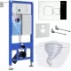 Унитаз с инсталляцией Roxen StounFix Dual Fresh 868434 с Roxen Antares Tornado Long 530205-01-L и клавишей Santi 410280CH хром