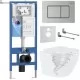 Унитаз с инсталляцией Roxen StounFix Dual Fresh 868442 с Roxen Antares Tornado Long 530205-01-L и клавишей Steel 420280S сатин