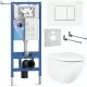 Унитаз с инсталляцией Roxen StounFix Slim 868548 с Antares Tornado 530185-02 и клавишей Steel 420280WM белая