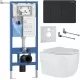 Унитаз с инсталляцией Roxen StounFix Slim 868500 с Porto 530155-01 и клавишей Steel 420280BM черная