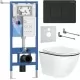 Унитаз с инсталляцией Roxen StounFix Slim 868511 с Antares Black 530110-01B и клавишей Steel 420280BM черная