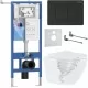 Унитаз с инсталляцией Roxen StounFix Slim 868510 с Antares Tornado 530205-01 и клавишей Steel 420280BM черная