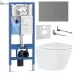 Унитаз с инсталляцией Roxen StounFix Dual Fresh 868610 с Antares Tornado 530185-02 и клавишей Velar 420300GM оружейная сталь