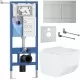 Унитаз с инсталляцией Roxen StounFix Dual Fresh 868572 с Boro 530145-01 и клавишей Velar 420300S сатин