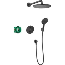 Душевая система Hansgrohe Croma 280 1jet Ecostat S 27961670 черный матовый