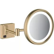 Косметическое зеркало Hansgrohe AddStoris 41790140 с LED-подсветкой, шлифованная бронза