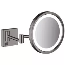 Косметическое зеркало Hansgrohe AddStoris 41790340 с LED-подсветкой, графит