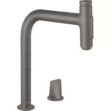 Смеситель для кухни Hansgrohe Metris Select M71 200 2jet 73818340 графит