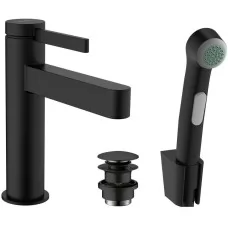 Смеситель с гигиенической лейкой Hansgrohe Finoris 110 76210670 черный матовый