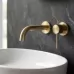 Смеситель для умывальника Rea Lungo Stripe Brush Gold REA-B7431 матовое золото