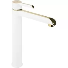 Смеситель для умывальника Rea Melia white gold REA-B2709 белый / золотой