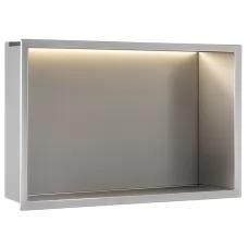 Полка встраиваемая Rea LED steel br..