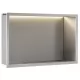 Полка встраиваемая Rea LED steel brush REA-08547 30x45 матовая сталь