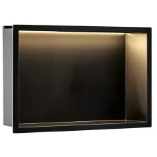 Полка встраиваемая Rea LED black REA-08546 30x45 черный