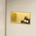 Полка встраиваемая Rea LED brush gold REA-08543 30x60 матовое золото