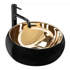 Умывальник Rea Luna Black Gold REA-U3306 40x40 черный/золото