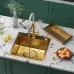 Кухонная мойка Roxen Simple 560220-60G-GR 60x48 золото/зерно