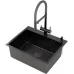 Кухонная мойка Roxen Simple 560220-60B-GR 60x48 графит/зерно