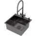 Кухонная мойка Roxen Simple 560220-50B-V 50x48 графит/вулканический песок