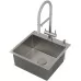 Кухонная мойка Roxen Simple 560220-50-GR 50x48 сатин/зерно
