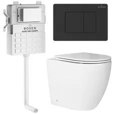 Унитаз с инсталляцией Roxen 5 в 1 Roxen Attach 868668 клавиша черная
