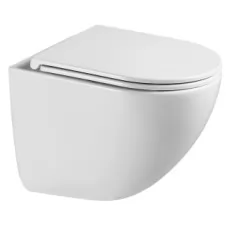 Унитаз Gappo GM1002 безободковый, торнадо, с сиденьем микролифт, белый (подвесной)
