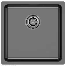 Кухонная мойка Paulmark Vista 44 Uni PM304444-GM 44x44 вороненая сталь