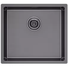 Кухонная мойка Paulmark Lassan 49 UNI LA49-GM 49x44 черный/вороненая сталь