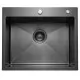 Кухонная мойка Blantek FS-5848HN Honeycomb Nano Black ECO вороненая сталь