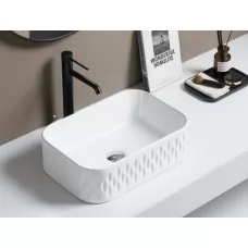 Раковина CeramaLux 78797 46,5х32 см рифленая белая