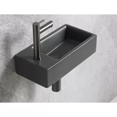 Раковина CeramaLux 9048DRMDH правосторонняя 40,5x20,5 см темно-серая