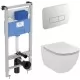Унитаз с инсталляцией Ideal Standard Tesi Aquablade + кнопка Oleas M3 хром S0079R0123AA