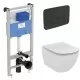 Унитаз с инсталляцией Ideal Standard Tesi Aquablade + Oleas M3 / S0079R0123A6 (кнопка матовый черный)
