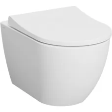 Унитаз Vitra Mia Round SmoothFlush 7510B003-0075 с сиденьем микролифт 801-003-019 безободковый (подвесной)