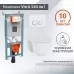 Унитаз с инсталляцией Vitra L-box Integra Rimex 9856B003-7200 клавиша хром