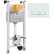 Инсталляция для унитаза Oli 120 PLUS 885052 с клавишей смыва OLI Narrow 152939 белая