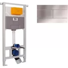 Инсталляция для унитаза Oli 120 885052 + клавиша смыва Oli Slim 57141 нержавеющая сталь