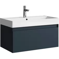 Тумба Aqwella Geometria 81x48 GE01081GRM+4610119205126 с умывальником Вилис 81, 1 ящик, темно-синий