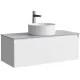 Тумба Aqwella Geometria 100x46 GE01101WM+STG1014X456GS белый, со столешницей из керамогранита, серый камень