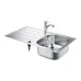 Кухонная мойка Grohe K200 31564SD1 86x50 со смесителем 33281002 нержавеющая сталь