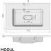 Умывальник Raval Modul Mol.08.80/W 80x45 белый глянец
