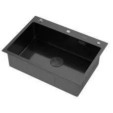 Кухонная мойка ARFEKA ECO AR 700*500 POP-UP BLACK DECOR MILLET