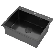 Кухонная мойка ARFEKA ECO AR 600*500 POP-UP BLACK DECOR VOLCANIC