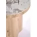 Стол журнальный HALMAR MAGNUM S белый мрамор/натуральный 50/50