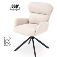 Стул HALMAR K593 светло-бежевый/черный, поворотный
