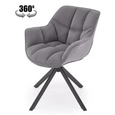Стул HALMAR K610 серый/черный, пово..