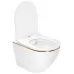 Унитаз Amore di Mare Delio P203LG 36x49 сиденье дюропласт, микролифт, белый с золотым (подвесной)